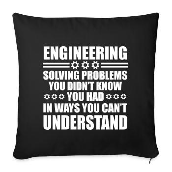 Funny Engineering Solving Problems - Sofakissenbezug 45 x 45 cm - Schwarz - Vorne