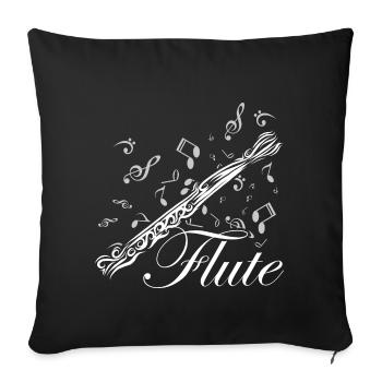 Music Notes Flute - Sofakissenbezug 45 x 45 cm - Schwarz - Vorne