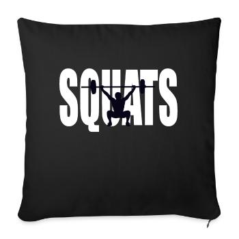 squats gym logo - Sofa pillowcase 17,3'' x 17,3'' (45 x 45 cm) - black - Front