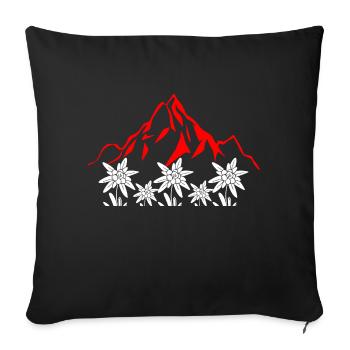 Swiss Mountains - Sofa pillowcase 17,3'' x 17,3'' (45 x 45 cm) - black - Front