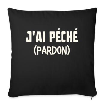 J'ai péché pardon - Housse de coussin décorative 45 x 45 cm - noir - Devant