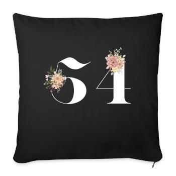 54th Anniversary flowers (Gift of 54 years) - Sofa pillowcase 17,3'' x 17,3'' (45 x 45 cm) - black - Front