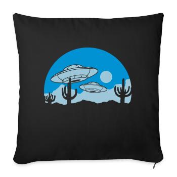 Wüsten UFOs Mystery Szene - Sofakissenbezug 45 x 45 cm - Schwarz - Vorne