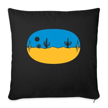 Skyline Frequency Desert Landscape - Sofa pillowcase 17,3'' x 17,3'' (45 x 45 cm) - black - Front