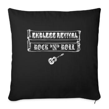 Endless revival rock n roll guitare rockabilly - Housse de coussin décorative 45 x 45 cm - noir - Devant
