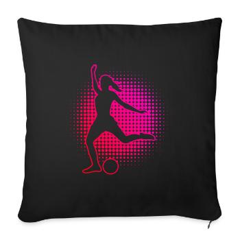 Women's Men's Footballers Playing Football - Sofa pillowcase 17,3'' x 17,3'' (45 x 45 cm) - black - Front