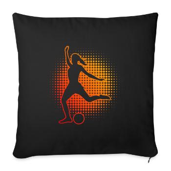 Fussballer Damen Fussball Herren Fussballspielen - Sofakissenbezug 45 x 45 cm - Schwarz - Vorne