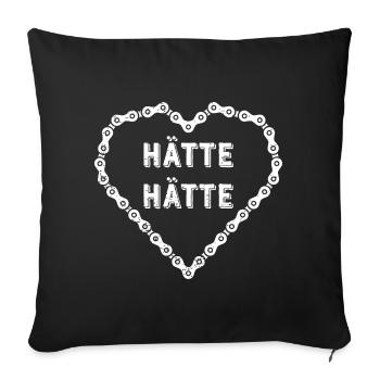 Hätte Hätte Fahrradkette Radfahrer Spruch Fahrrad - Sofakissenbezug 45 x 45 cm - Schwarz - Vorne