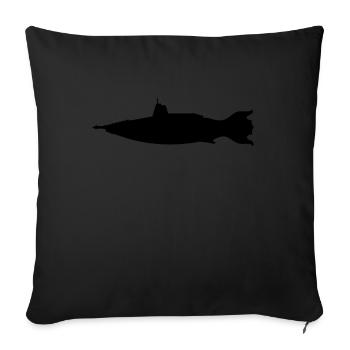 Fantasy submarine, silhouette - Sofa pillowcase 17,3'' x 17,3'' (45 x 45 cm) - black - Front
