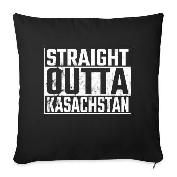 Straight Outta Kasachstan Russlanddeutsche Russen - Sofakissenbezug 45 x 45 cm - Schwarz - Vorne