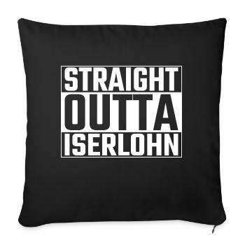 Straight Outta Iserlohn Iserlohner Ruhr - Sofa pillowcase 17,3'' x 17,3'' (45 x 45 cm) - black - Front