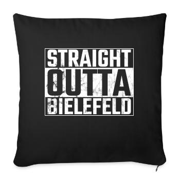 Straight Outta Bielefeld Bielefelder - Sofakissenbezug 45 x 45 cm - Schwarz - Vorne