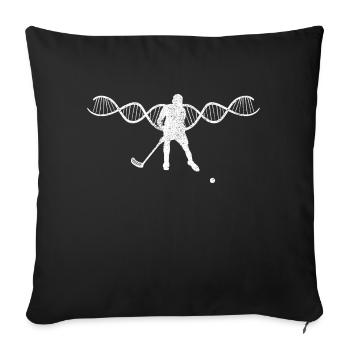 Unihockey Feldhockey Hockey Geschenk Hockeyspieler - Sofakissenbezug 45 x 45 cm - Schwarz - Vorne