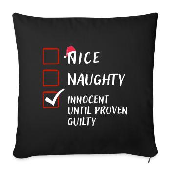 Coquin Nice Innocent, drôle de cadeau de Noël - Housse de coussin décorative 45 x 45 cm - noir - Devant