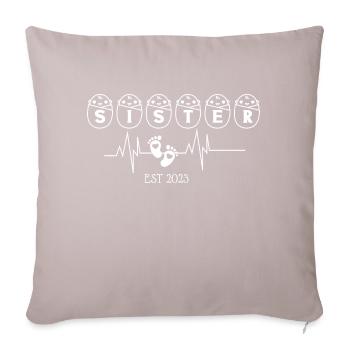 Sister EST 2003 Heartbeat - Sofa pillowcase 17,3'' x 17,3'' (45 x 45 cm) - light taupe - Front
