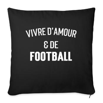 Football - Housse de coussin décorative 45 x 45 cm - noir - Devant