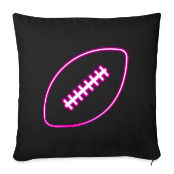 American Football Ball Flag Football Girls - Sofa pillowcase 17,3'' x 17,3'' (45 x 45 cm) - black - Front