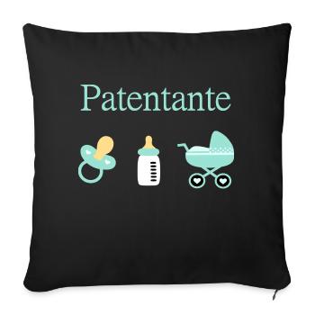 Patentante Taufe Geburt Junge - Sofakissenbezug 45 x 45 cm - Schwarz - Vorne