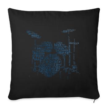 Men's Drummer Drummer Drummer Drummer - Sofa pillowcase 17,3'' x 17,3'' (45 x 45 cm) - black - Front