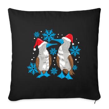 Blue-footed Christmas - Sofa pillowcase 17,3'' x 17,3'' (45 x 45 cm) - black - Front