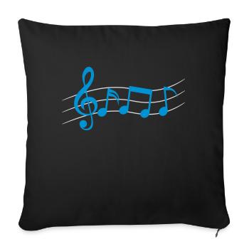 Symboles de logo Partitions de musique - Housse de coussin décorative 45 x 45 cm - noir - Devant