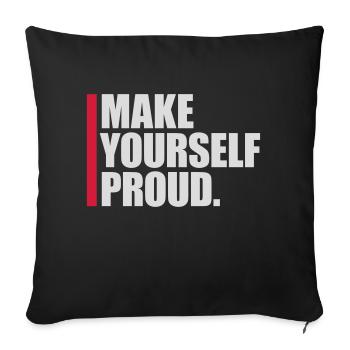 Faites-vous fier de la citation - Housse de coussin décorative 45 x 45 cm - noir - Devant