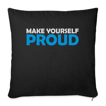 Faites-vous fier de la citation - Housse de coussin décorative 45 x 45 cm - noir - Devant