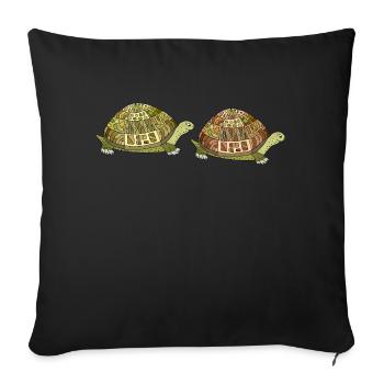 Tortues - Housse de coussin décorative 45 x 45 cm - noir - Devant