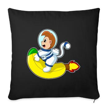Affe Astronaut Weltraum - Sofakissenbezug 45 x 45 cm - Schwarz - Vorne