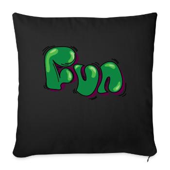 Fun - funny comic font - Sofa pillowcase 17,3'' x 17,3'' (45 x 45 cm) - black - Front