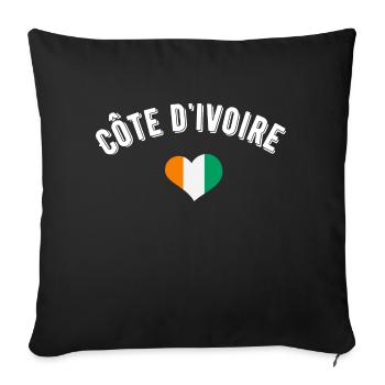 cote d'ivoire - Housse de coussin décorative 45 x 45 cm - noir - Devant
