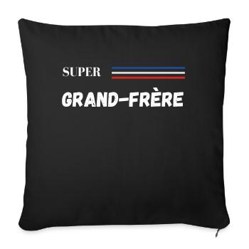 super grand-frère - t-shirt assorti - Housse de coussin décorative 45 x 45 cm - noir - Devant