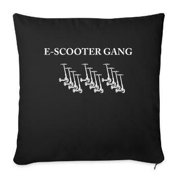 E-Scooter E-Roller Scooter - Sofakissenbezug 45 x 45 cm - Schwarz - Vorne