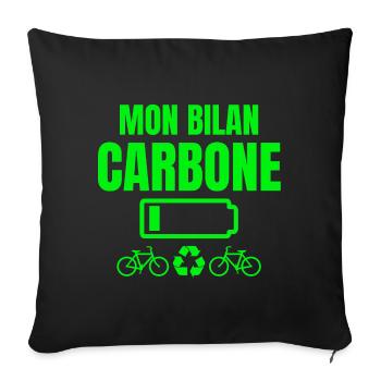 bilan carbone, écologie, écologiste - Housse de coussin décorative 45 x 45 cm - noir - Devant