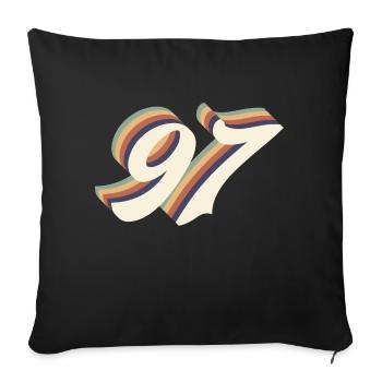 97th anniversary vintage - Sofa pillowcase 17,3'' x 17,3'' (45 x 45 cm) - black - Front