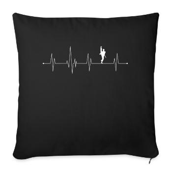 Martial Arts heartbeat white - Sofa pillowcase 17,3'' x 17,3'' (45 x 45 cm) - black - Front