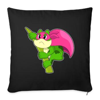 Frog Superhero Cloak - Sofa pillowcase 17,3'' x 17,3'' (45 x 45 cm) - black - Front