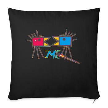Birds in love - Sofa pillowcase 17,3'' x 17,3'' (45 x 45 cm) - black - Front