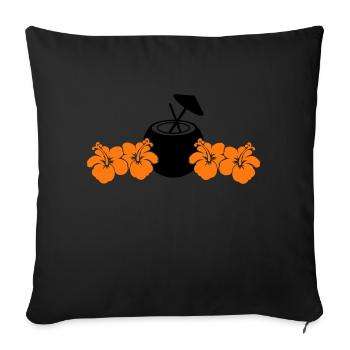 Hibiscus Kokus - Housse de coussin décorative 45 x 45 cm - noir - Devant