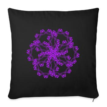 Random patterns circled - Sofa pillowcase 17,3'' x 17,3'' (45 x 45 cm) - black - Front