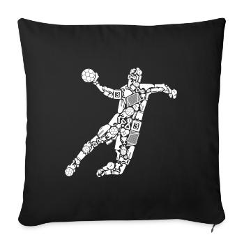 Handballer Symbole Handball Sport Handballspieler - Sofakissenbezug 45 x 45 cm - Schwarz - Vorne