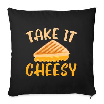 Take it Cheesy Foodie Roasted Grilled Cheese - Sofa pillowcase 17,3'' x 17,3'' (45 x 45 cm) - black - Front