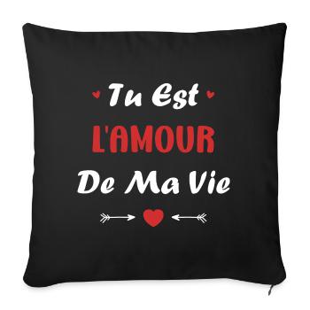 Tu est l'amour de ma vie - Housse de coussin décorative 45 x 45 cm - noir - Devant