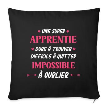Super apprentie - Housse de coussin décorative 45 x 45 cm - noir - Devant