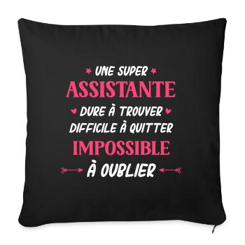Super assistante - Housse de coussin décorative 45 x 45 cm - noir - Devant