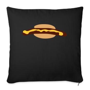 hot dog - Sofa pillowcase 17,3'' x 17,3'' (45 x 45 cm) - black - Front