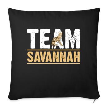 Savannah Katze - Sofakissenbezug 45 x 45 cm - Schwarz - Vorne