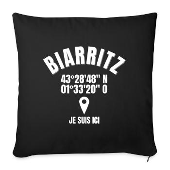 Biarritz, Basque, Pays Basque - Housse de coussin décorative 45 x 45 cm - noir - Devant