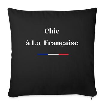 Chic à la française - Housse de coussin décorative 45 x 45 cm - noir - Devant