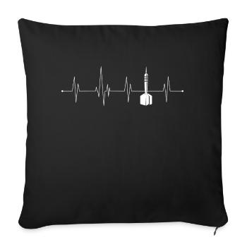 Fléchettes Battement de cœur - Housse de coussin décorative 45 x 45 cm - noir - Devant